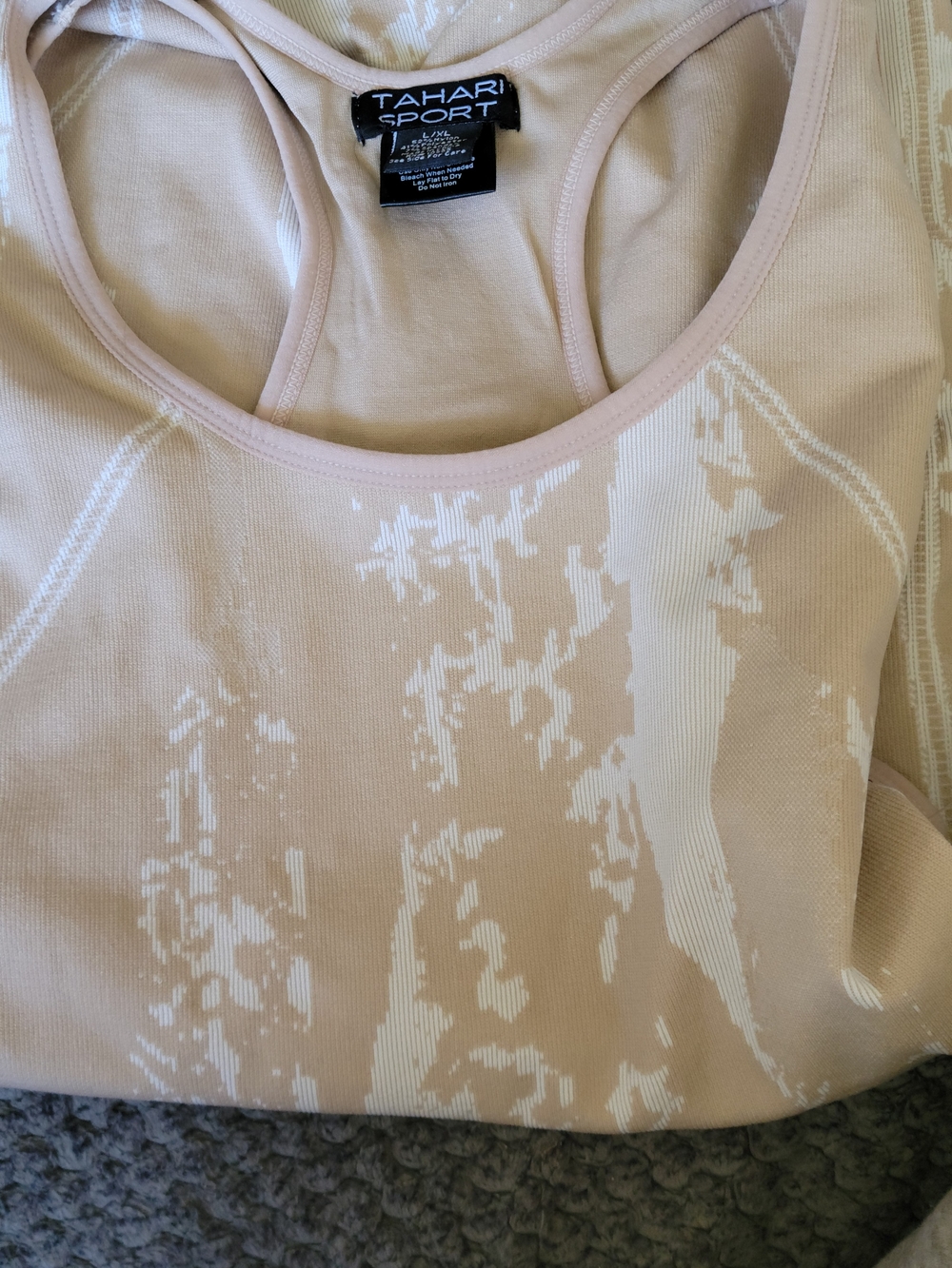 Tahari Sport Nude Racerback Tank Top